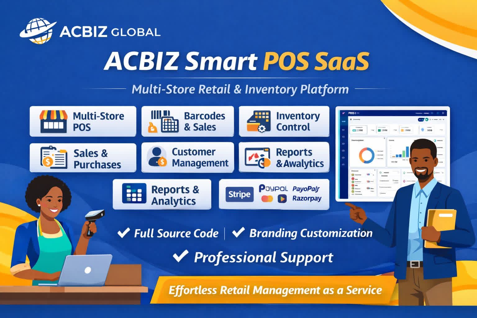 ACBIZ Smart POS SaaS – Multi-Store Retail & Inventory Management